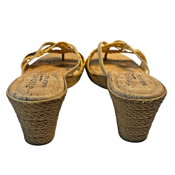 Tuscany Tan Slide Easy Street Wedge Sandals Made in Italy‎ - Size 10 - Picture 8 of 12